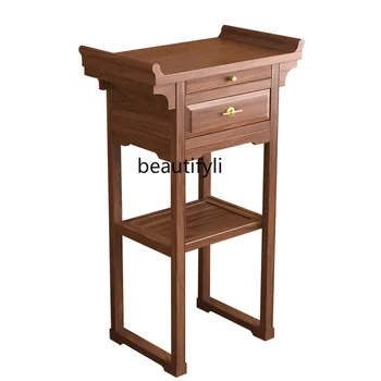 Китайский Бытовой Небольшой Алтарь из массива дерева, современный минималистичный стол для подношения Богу богатства, Длинный узкий стол для благовоний