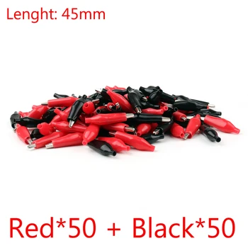 Находятся в вашем магазине 100шт 45 мм красный черный 8 мм свинцовый тестовый зажим из крокодиловой кожи для электрического соединительного провода кабеля