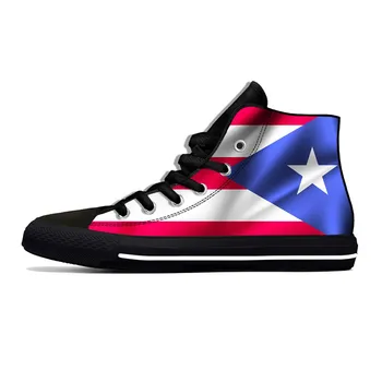 Пуэрто-Рико, Флаг Рико, Патриотическая гордость, Крутая Забавная Повседневная тканевая обувь С высоким берцем, Удобные Дышащие Мужские и женские кроссовки с 3D-принтом.