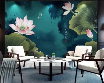 Китайская фреска обои чернила ink lotus lotus гостиная спальня фон украшение стен живопись телевизор 3d фон