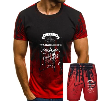 2019 Новая летняя повседневная мужская футболка PARAGLIDING I love extreme Herren, футболка Schwarz 00289