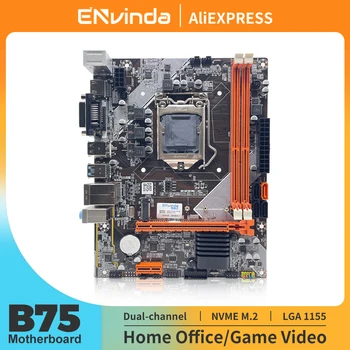 Материнская плата ENVINDA B75 LGA 1155 Поддерживает процессор Intel i3/i5/i7 DDR3 16 ГБ Оперативной памяти для настольных пк С VGA USB2.0 USB3.0