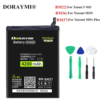 Аккумулятор DORAYMI BM22 BM36 BM37 для Xiaomi Mi 5 5s Plus Mi5s Plus Замена батареек для телефона Bateria + инструменты