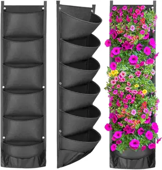 Карманы O50, Вертикальное подвесное садовое кашпо, Цветочные горшки, Сумки для выращивания, Подвесная настенная сумка для посадки, Контейнер для выращивания цветов, плантатор