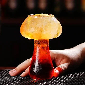 270 мл 360 мл Элегантная стеклянная чашка в форме симпатичного гриба Стаканы для коктейлей Кофе сока Термостойкая посуда для напитков для бара 1 шт.
