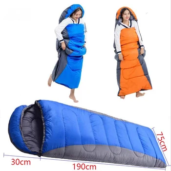 Спальный мешок для кемпинга, для взрослых, на открытом воздухе, Всесезонный, сменный, из полого хлопка, Теплые одеяла для пикника, Конверт для путешествий