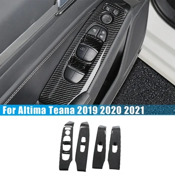 Накладка Переключателя Стеклоподъемника из Углеродного волокна для Nissan Altima Teana 2019 2020 2021 Аксессуары Для украшения интерьера