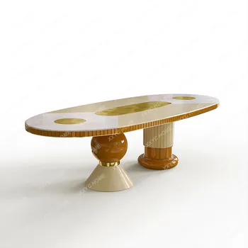 Овальный обеденный стол Ресторанная краска Обеденный стол Скандинавский обеденный стол