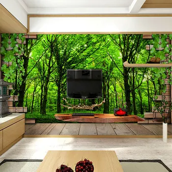 плитка beibehang лесные пейзажи узоры papel de parede обои для стен трехмерное стереоскопическое окно фотобумага фрески напольное покрытие