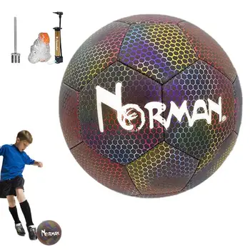 Ночные игры, футбольный мяч Размером 4/5, светоотражающий игрушечный светящийся мяч из яркого материала, мяч для студентов-подростков на открытом воздухе