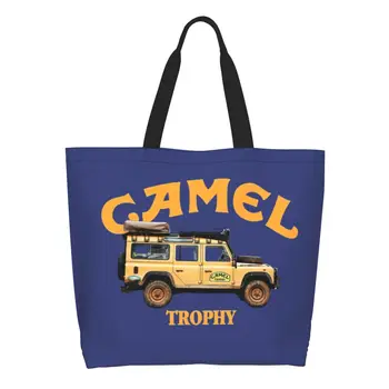 Сумка для покупок с продуктами Camel Trophy, холщовая сумка для покупок с модной печатью, большая вместительная моющаяся сумка