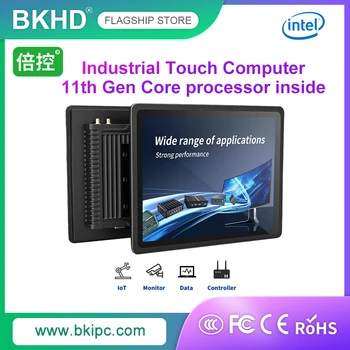 Сенсорный компьютер BKHD Intel Core i3 i5 i7 11-го поколения Подходит для промышленной автоматизации IoT Коммерческого оборудования Windows Linux