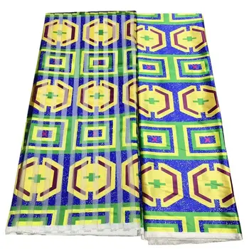 Шелковая ткань Из Органзы, Африканский Атласный Материал Для Одежды, Новый дизайн, Высокое качество, 4 + 2 Ярда