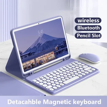 Чехол-клавиатура Bluetooth для Redmi Pad SE 2023 11 Съемный Магнитный Чехол с Мышью Беспроводная Клавиатура Встроенный Держатель для Карандашей