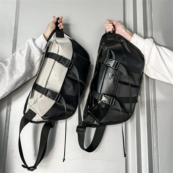 Персонализированный тренд, мужская водонепроницаемая сумка через плечо для iPad на молнии, модная многослойная нагрудная сумка для ежедневных поездок на работу, велосипедные сумки премиум-класса