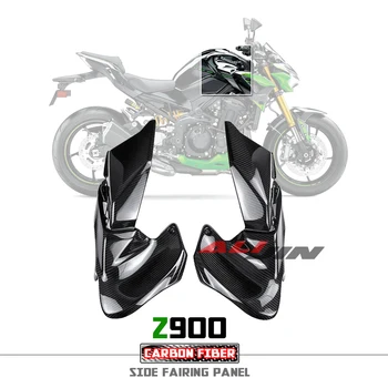 Подходит для Kawasaki Z900 2020-2023 2021 2022 Z900SE Из Настоящего Углеродного Волокна Мотоциклетный Передний Боковой Бак Топливный Газ Обтекатель Панели Протектор