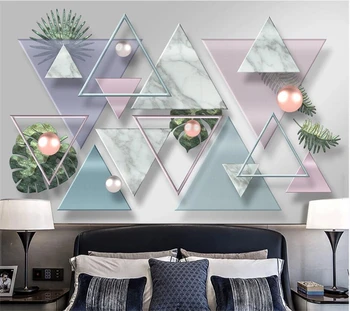 Обои на заказ 3d стерео фреска современный минималистичный геометрический мраморный мозаичный фон для телевизора обои для домашнего декора фотообои обои 3d