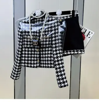 Женский комплект юбок из двух предметов на весну, новая короткая куртка с широкими шортами, короткий костюм из двух предметов