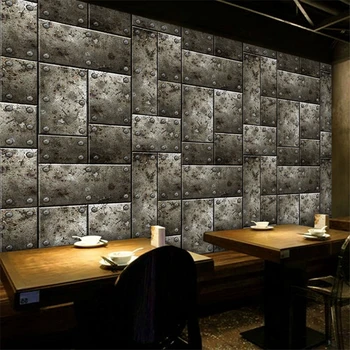 beibehang Пользовательские 3D стереоскопические большие фрески индивидуальность простая металлическая тема ресторан Лаундж-бар отеля KTV настенные фотообои