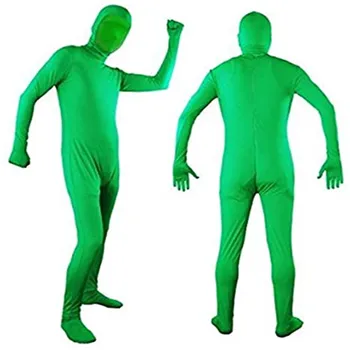 Фотосъемка Chromakey Зеленый костюм для всего тела унисекс для взрослых, зеленое боди, эластичный костюм для фестиваля спецэффектов для фото и видео