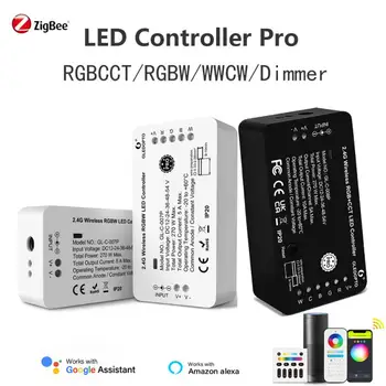 Zigbee 3.0 LED Strip Controller Pro RGBCCT/RGBW/WWCW/Контроллер Диммера С Ключом Сброса Поддержка Alexa Voice RF Remote Switch