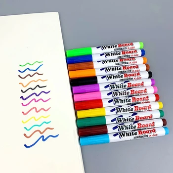12 Цветов, Маркеры для белой доски, Стираемые Цветные Маркеры, Жидкие Меловые ручки для школьной офисной доски, Классная доска