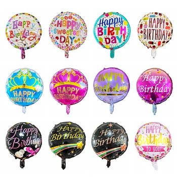 1шт 18-дюймовый воздушный шар с Днем рождения, Алюминиевая фольга, гелиевые шары, случайные украшения для вечеринки по случаю Дня рождения, Детские игрушки, принадлежности для Дня рождения
