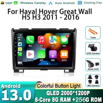 Android 13 Автомагнитола для Haval Hover Great Wall H5 H3 2011-2016 Мультимедийный плеер 2Din Carplay Стерео GPS DVD Головное Устройство