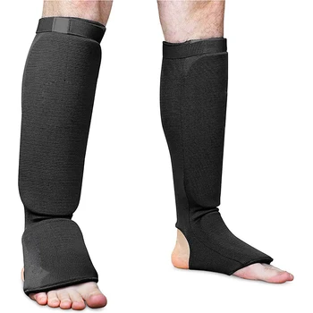 Хлопковые боксерские щитки для голени MMA Защита подъема лодыжки Защита ног TKD Коврик для кикбоксинга Муайтай Тренировочные Опоры для ног Протекторы