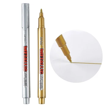 Металлические маркерные ручки цвета: золотистый, серебристый, перманентные Художественные маркеры для художественных иллюстраций, поделок, скрапбукинга, маркировочная ручка для ткани.