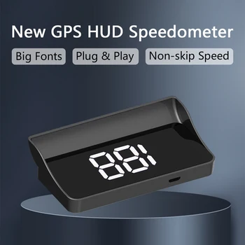 Новейший Проектор Скорости Лобового Стекла GPS HUD Для Всех Автомобилей Спидометр 2-Цветной Подключи и Играй Крупным Шрифтом Аксессуары Для Автомобильной Электроники