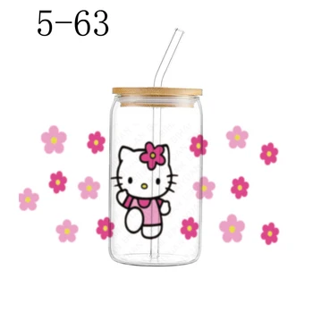 1ШТ Наклейка Sanrio UV DTF Transfer Hello Kitty Для обертывания Чашки DIY Водонепроницаемые Пользовательские Наклейки Высокая Термостойкость 5-60