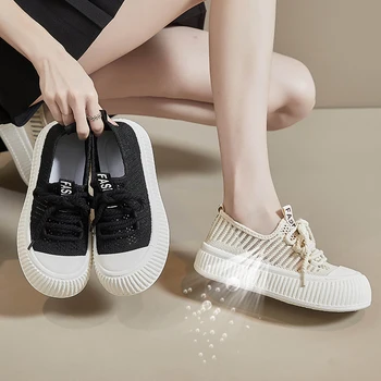 женская обувь 2023 г. высококачественная женская вулканизированная обувь Высококачественная осенняя обувь для прогулок женская обувь fly weave