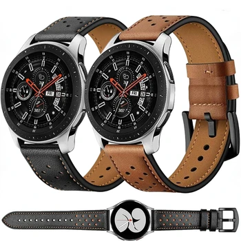 20мм 22мм Кожаный Ремешок для Samsung Galaxy Watch 3/4/Classic/5/Pro/Active 2 Браслет-Браслет Huawei Watch GT 2 /Amazfit GTR/GTS