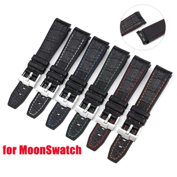 Силиконовый ремешок с загнутым концом 20 мм для Omega X Swatch, браслет MoonSwatch Constellation, Мужской Женский Водонепроницаемый ремешок для часов для дайвинга