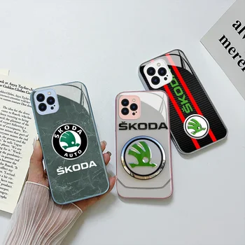 Дизайн Суперкаров-Skoda, Цвет Металлик, Чехол Для Телефона iPhone 15 14 13 12 Mini 11 Pro Max X XR 7 8 SE 2020 Плюс Стеклянная Твердая Обложка