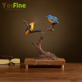 Бронзовая Статуя Птиц Бронзовое Животное Дикой Природы Lucky Birds Скульптура Статуэтка Современного Искусства Полноцветные Поделки Для Домашнего Декора Подарок