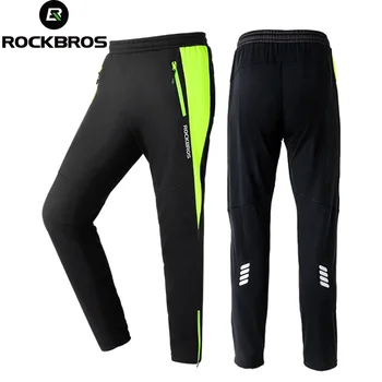 ROCKBROS, велосипедные брюки, теплые велосипедные брюки, Ветрозащитные, с высокой эластичностью, для рыбалки, фитнеса, Длинные брюки, Одежда, Спортивное снаряжение