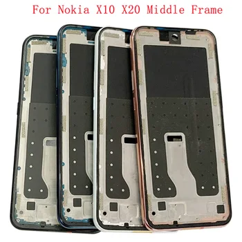 Средняя рамка ЖК-панель Безель Панель шасси Корпус для телефона Nokia X10 X20 Запчасти для ремонта металлической ЖК-рамки телефона