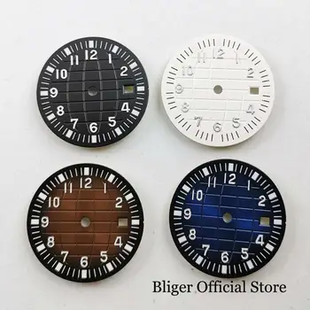 Циферблат часов BLIGER 31,5 мм с окошком даты и рисунком Земли, подходящий для автоматического механизма