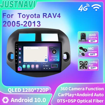 JUSTNAVI QLED Для Toyota RAV4 2005-2013 Android 10 Автомобильный Радио Мультимедийный Видеоплеер GPS Навигация Carplay Auto DSP 2 Din DVD