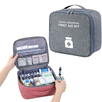 Домашняя аптечка первой помощи, большая вместительная пустая сумка для хранения лекарств, переносная дорожная аптечка, сумка для выживания, аварийная сумка для автомобиля