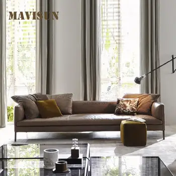 Большой диван для виллы, 3-местный шезлонг для отдыха, для гостиной, мягкий диван из высококачественной роскошной минималистской мебели
