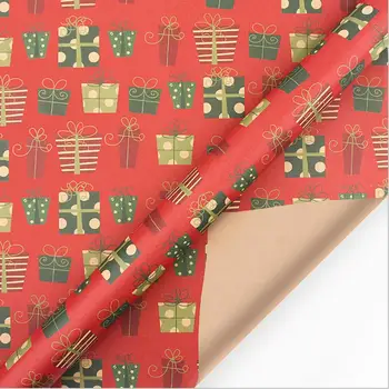 Листы крафт-оберточной бумаги, рулоны Рождественской подарочной бумаги, Листы винтажной рождественской оберточной бумаги для поздравлений с праздником