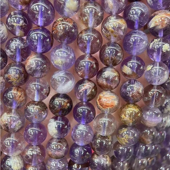 Фиолетовый призрачный кристалл Рассыпчатые украшения из бисера, аксессуары, фиолетовые призрачные круглые бусины, бусины своими руками