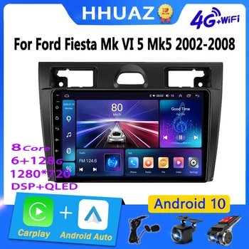 Android Автомобильное радио Carplay для Ford Fiesta Mk VI 5 Mk5 2002-2008 GPS Навигационный Плеер Стерео Carplay 2 Din DVD Carplay
