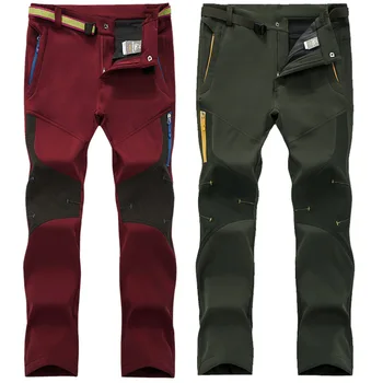 Походные брюки, мужские ветрозащитные водонепроницаемые утепленные брюки Softshell, женские флисовые осенне-зимние альпинистские