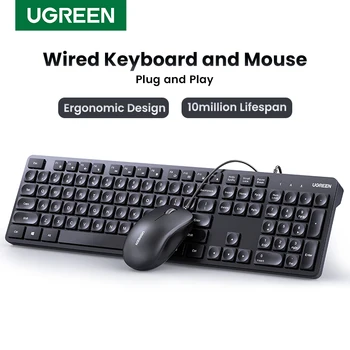 UGREEN Keyboard Проводные Английские Колпачки Для Клавиш MacBook iPad PC Tablet USB Keyboard