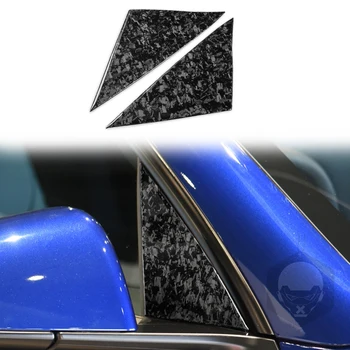 2шт Модельное Автомобильное Окно Из Углеродного Волокна С Отделкой Стойки Треугольная Накладка На Колонну Наклейка Для Tesla Model Y 2020-2023 Автомобильные Аксессуары