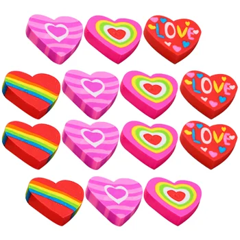 48шт детских ластиков Мультяшные мини-ластики в форме сердца Цветные Ластики в форме сердца Школьные принадлежности